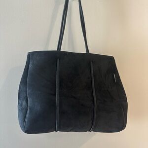 Elegant Black Suede Tote Bag